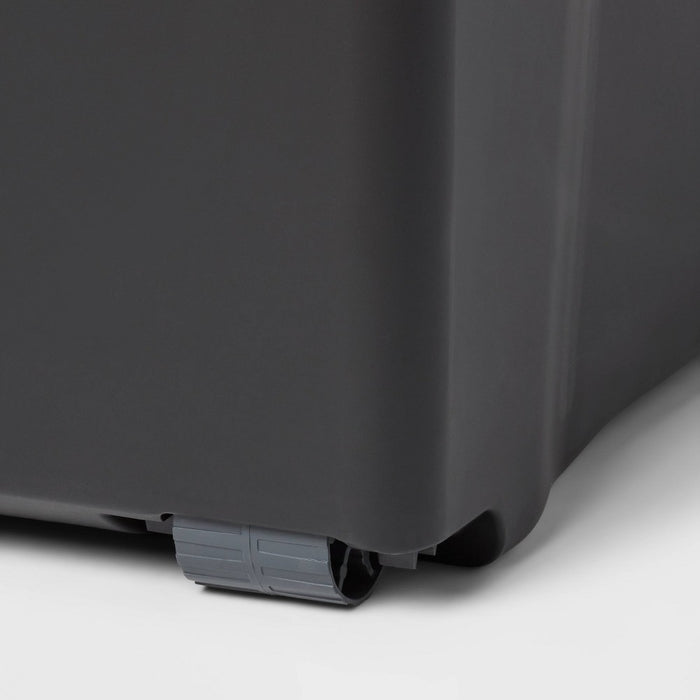 XL Wheeled Latching Storage Tote Black - Brightroom (LOCAL PICKUP ONLY)