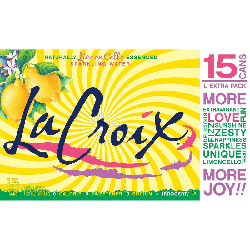 LaCroix LimonCello Sparkling Water - 15pk/12 fl oz Cans
