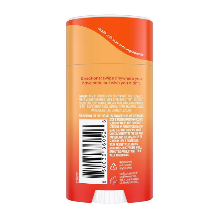 Lume Whole Body Smooth Solid Deodorant Stick - Citrus/Tangerine Scent - 2.6oz