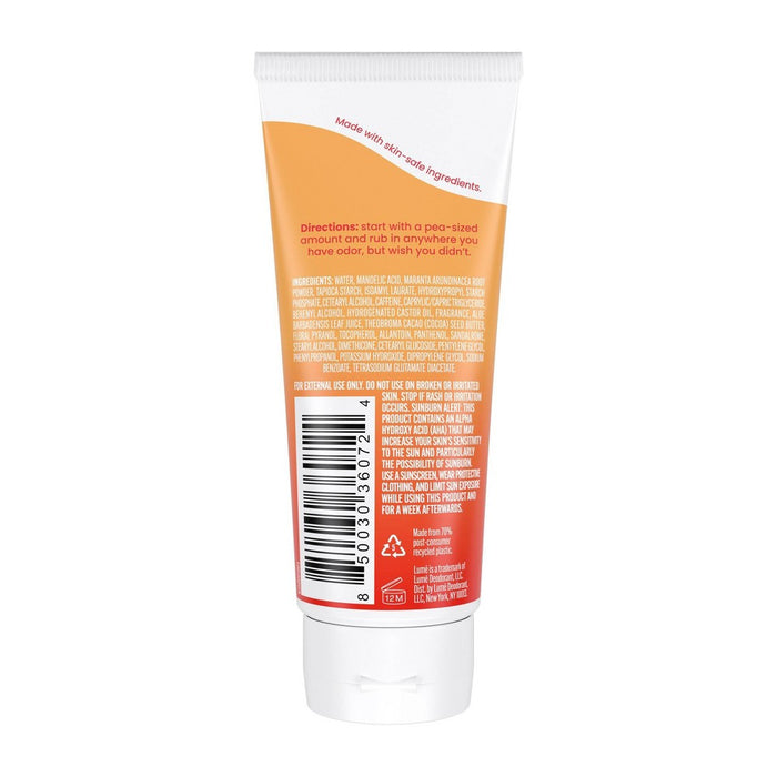 Lume Whole Body Invisible Cream Tube Deodorant - Citrus/Tangerine Scent - 2.2oz