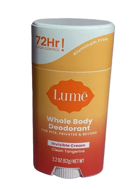 Lume Invisible Cream Deodorant Stick - Citrus & Tangerine Scent - 2.2oz