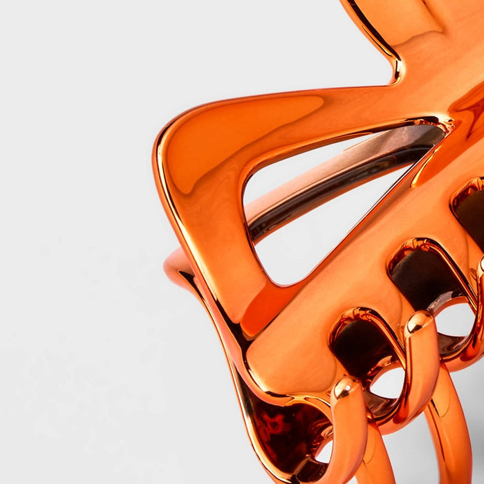 Jumbo Chrome Claw Hair Clip - Wild Fable Coral Orange