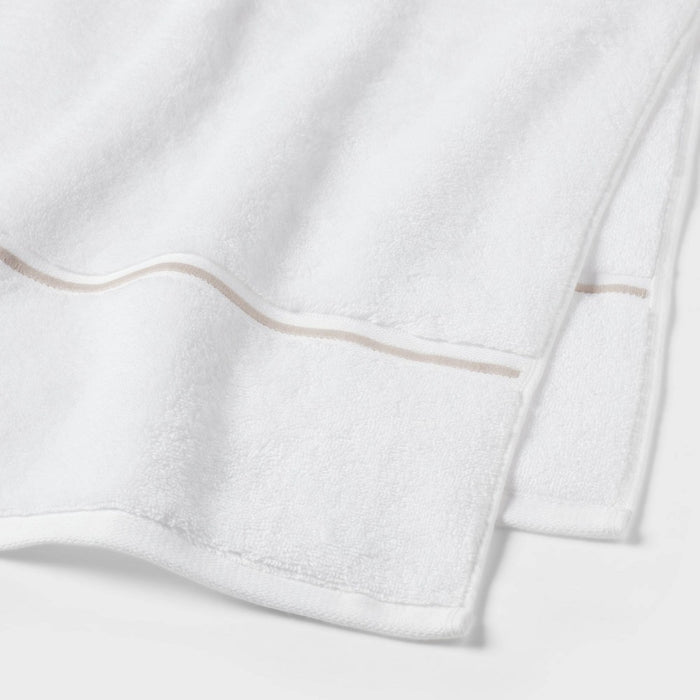 Oversized Spa Plush Bath Towel Light Gray Embroidered - Threshold