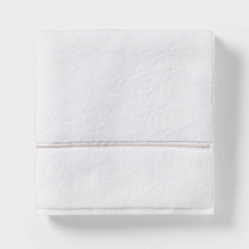 Oversized Spa Plush Bath Towel Light Gray Embroidered - Threshold