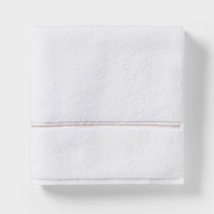 Oversized Spa Plush Bath Towel Light Gray Embroidered - Threshold
