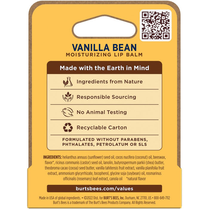 Burt's Bees Vanilla Bean Lip Balm Blister Box - 0.15oz