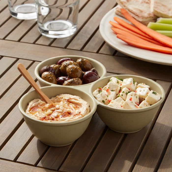 22.5oz Melamine Lancashire Triple Dip Bowl - Threshold