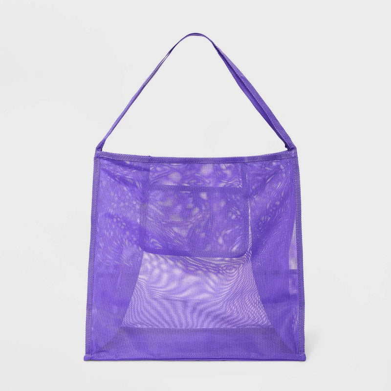 Mesh Shoulder Tote Handbag - Shade & Shore Purple