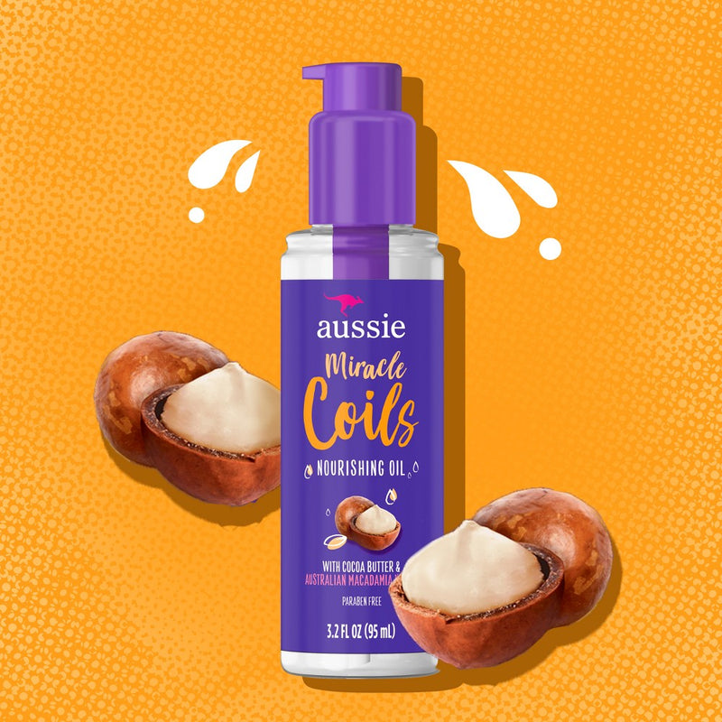 Aussie Miracle Coils Nourishing Oil Leave-In Hair Oil - 3.2 fl oz