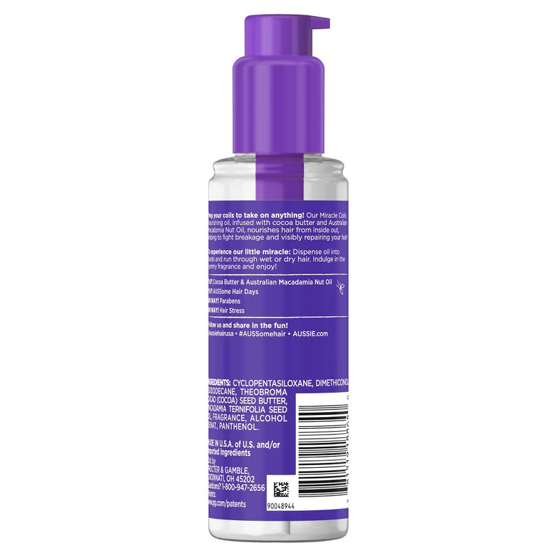 Aussie Miracle Coils Nourishing Oil Leave-In Hair Oil - 3.2 fl oz