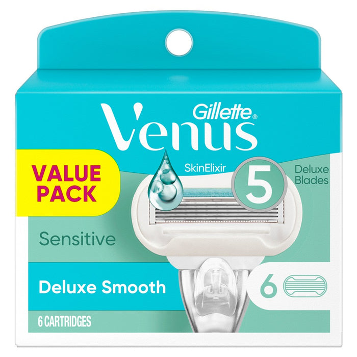 Venus Deluxe Smooth Sensitive Women's Razor Blade Refills - 6ct