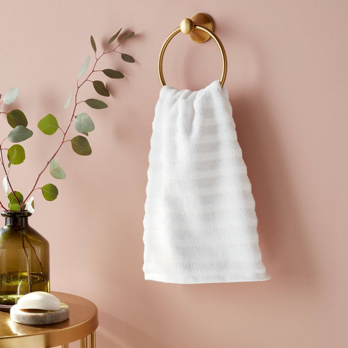 Performance Plus Hand Towel White Striped - Threshold