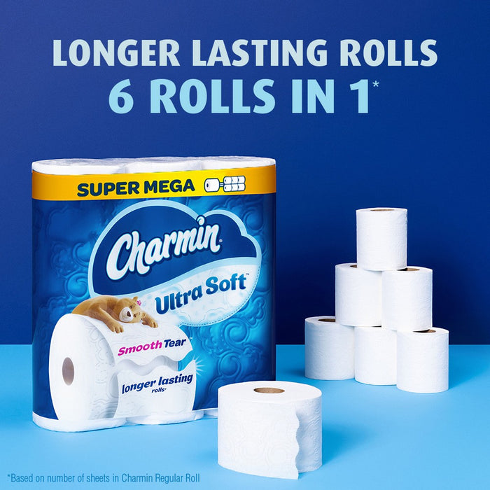 Charmin Ultra Soft Toilet Paper - 8 Super Mega Rolls