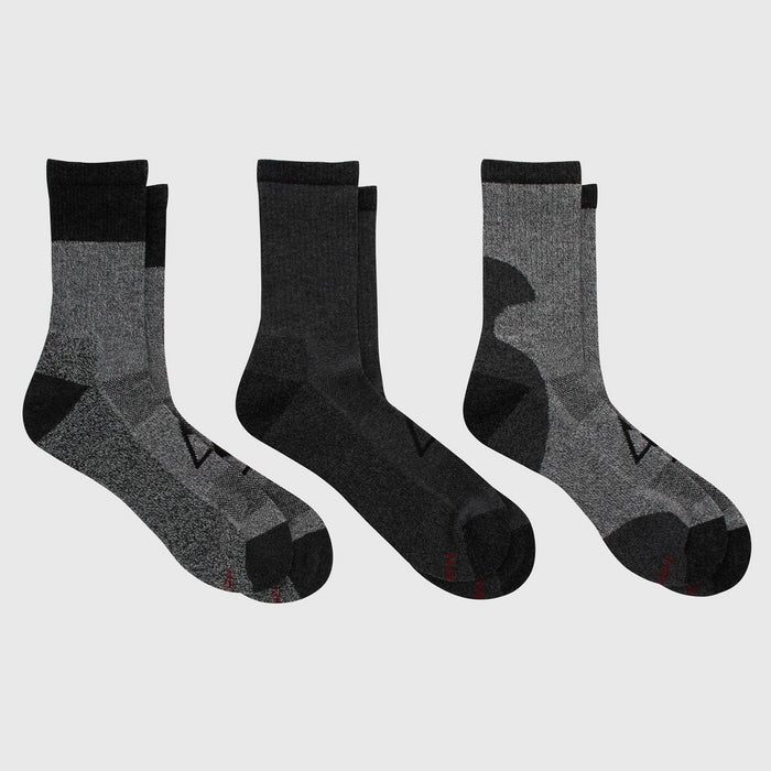 Hanes Premium Men's Explorer Job Sites Crew Socks 3pk - Gray/Black 6-12