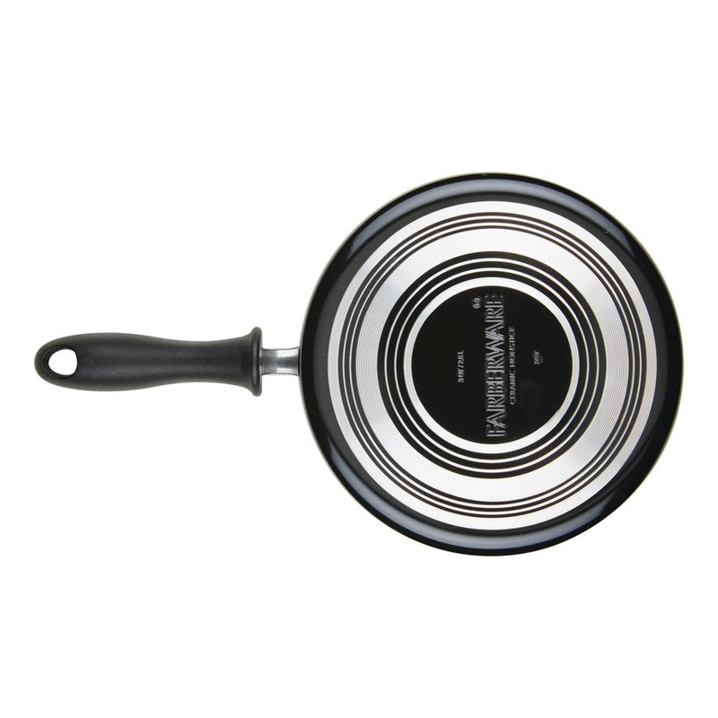 Farberware Reliance Pro 3qt Nonstick Ceramic Covered Straining Saucepan Black/Gray