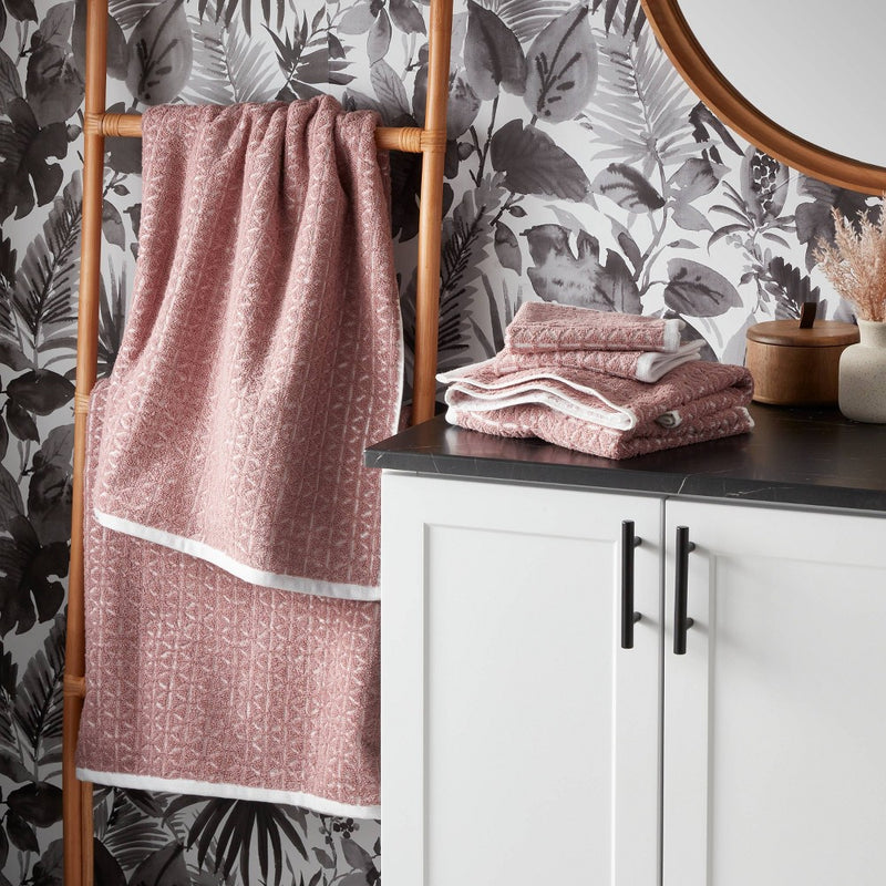 6pc Boho Bath Towels and Washcloths Set Mauve - Threshold