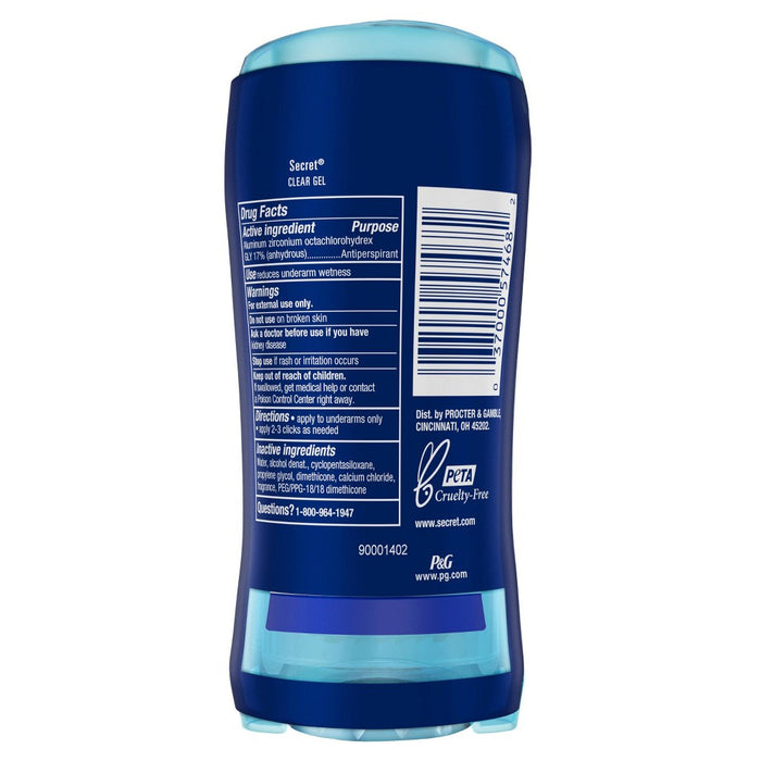 Secret Outlast Clear Gel Antiperspirant Deodorant, Protecting Powder - 2.6oz each/Pack of 2