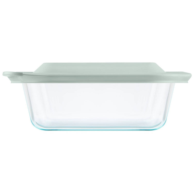 Pyrex 8"x8" Glass Deep Dish Baking Dish with Lid Sage Green
