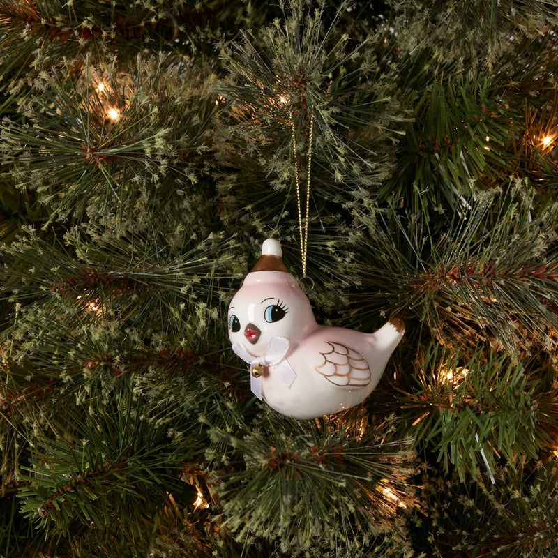 Ceramic Bird Pink Christmas Tree Ornament - Wondershop