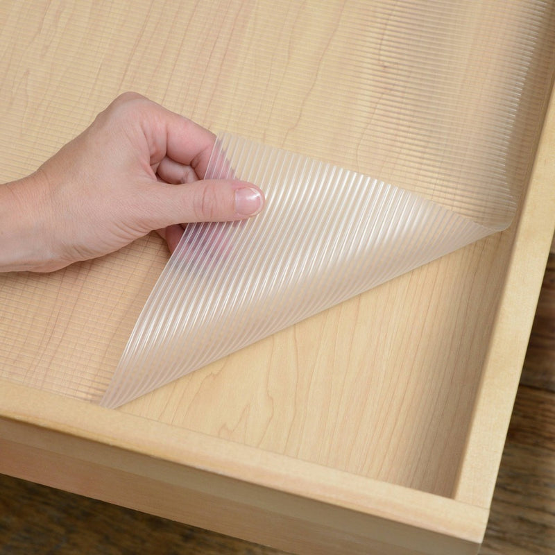Con-Tact Brand Grip Premium Non-Adhesive Shelf Liner- Ribbed Clear (18''x 4')