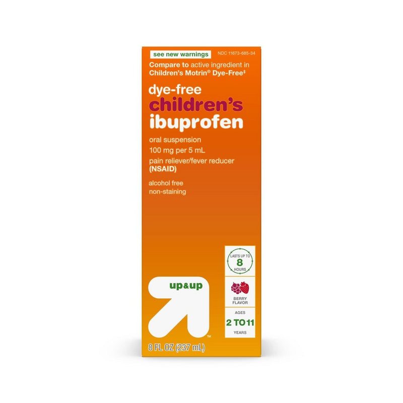 Children's Ibuprofen (NSAID) Oral Suspension Pain Reliever & Fever Reducer Liquid - Berry - 8 oz. - up & up