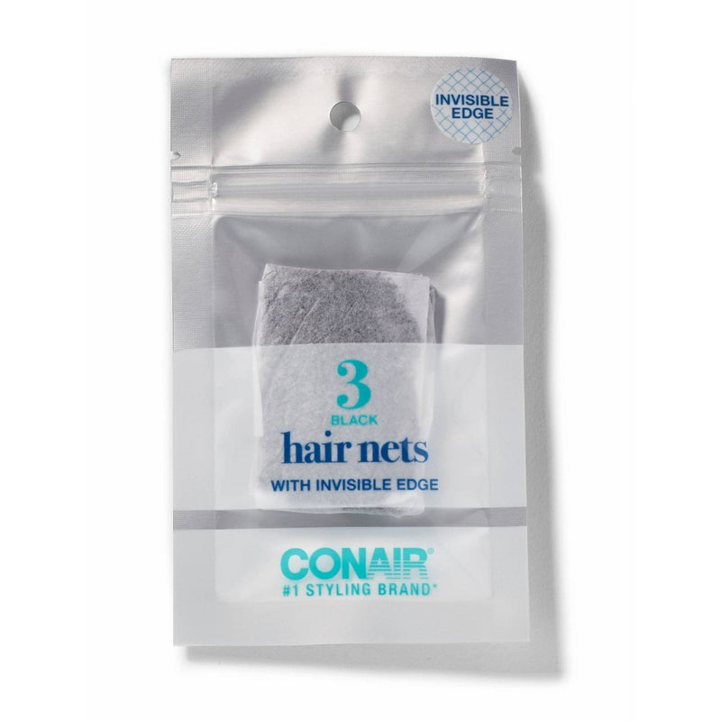 Conair Invisible Black Edge Hairnet - 3ct