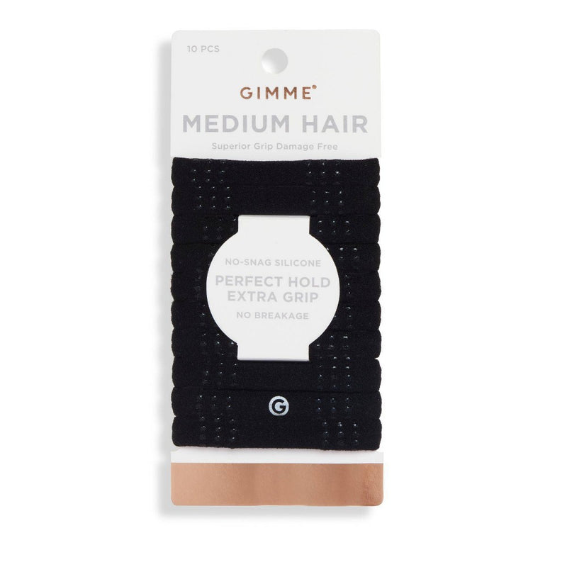 Gimme Beauty Medium Sport Hair Bands - Black - 10ct