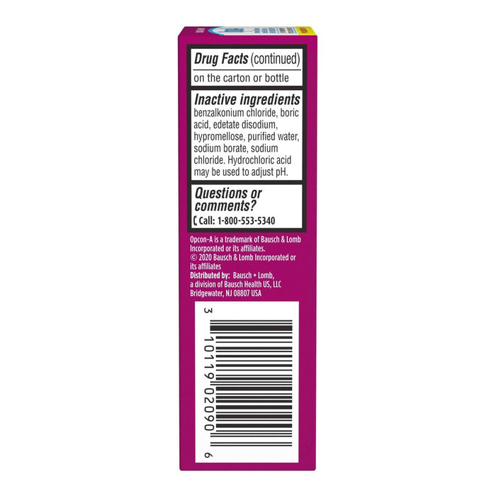 Opcon A Bausch & Lomb Allergy Relief Eye Drops - 0.5oz
