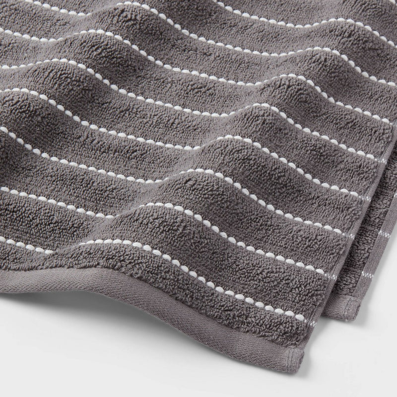 Performance Plus Bath Towel Dark Gray Striped - Threshold