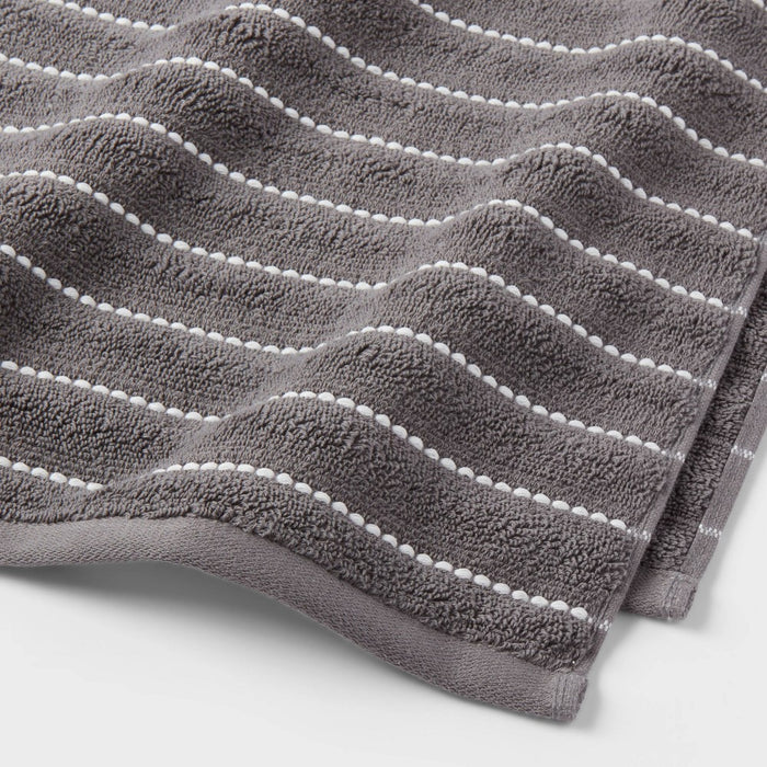 Performance Plus Bath Towel Dark Gray Striped - Threshold