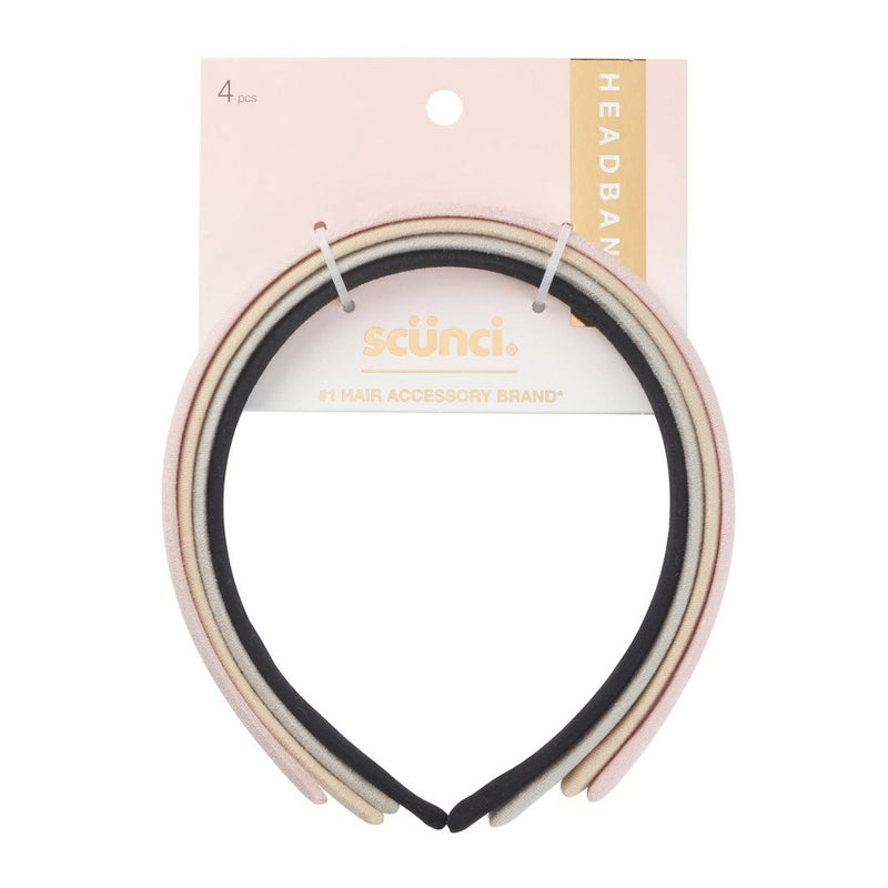 scunci Microsuede Neutral Headbands - 4ct