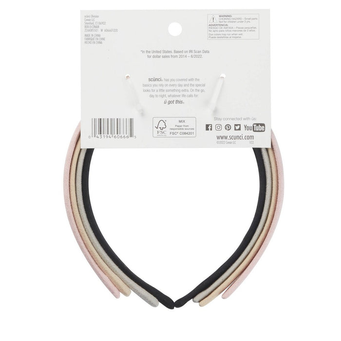 scunci Microsuede Neutral Headbands - 4ct