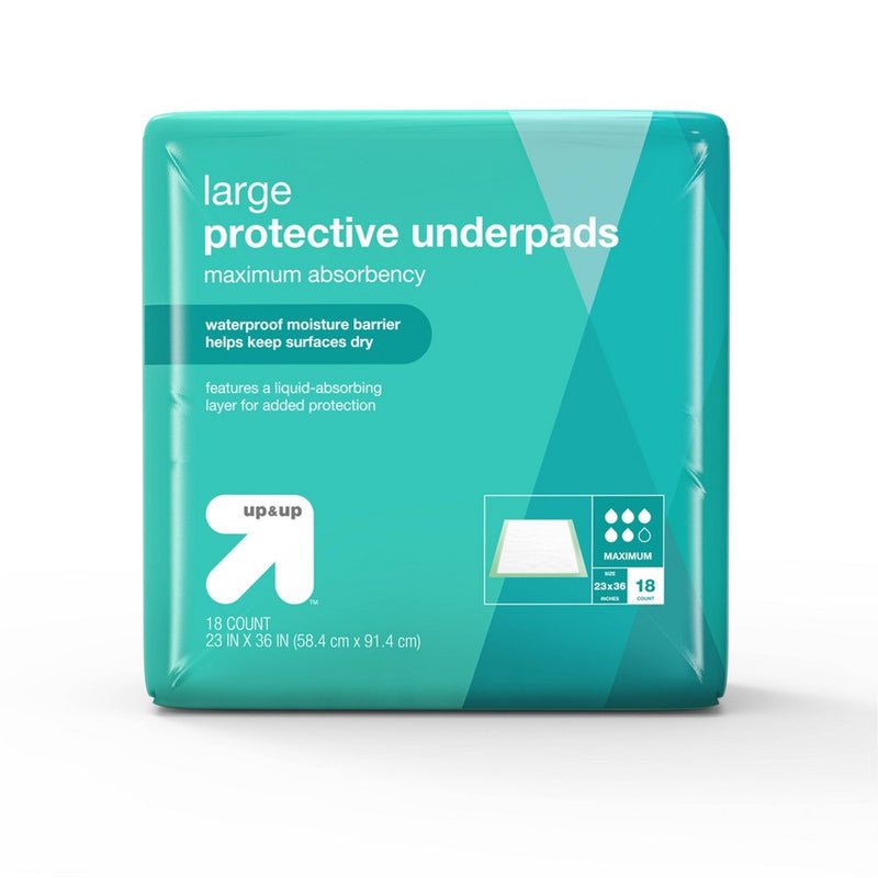 Protective Bed Underpads - Maximum Absorbency - Large - 18ct - up & up