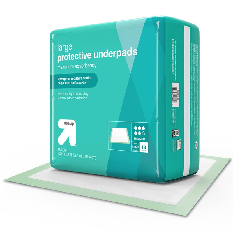 Protective Bed Underpads - Maximum Absorbency - Large - 18ct - up & up