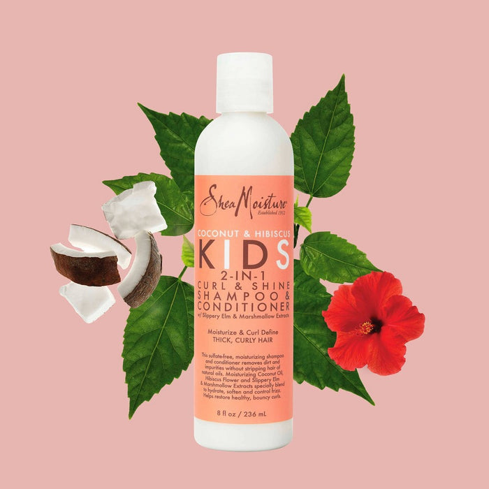 SheaMoisture Coconut and Hibiscus Kids' 2-in-1 Shampoo & Conditioner For Thick Curly Hair - 8 fl oz