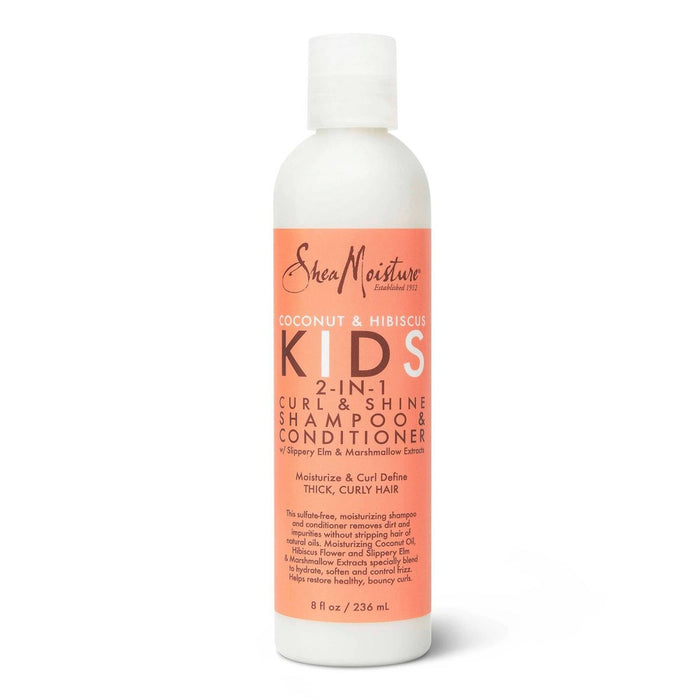 SheaMoisture Coconut and Hibiscus Kids' 2-in-1 Shampoo & Conditioner For Thick Curly Hair - 8 fl oz