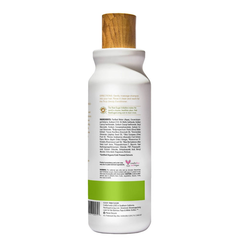 Raw Sugar Shampoo Truly Unruly Avocado + Apple Cider Vinegar + Rosemary Oil - 18 fl oz