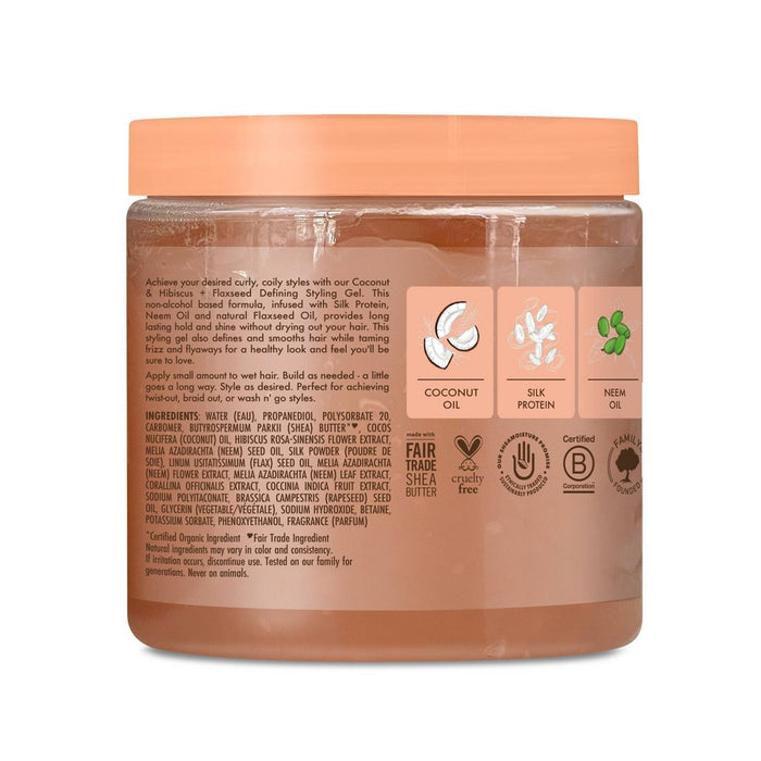SheaMoisture Coconut & Hibiscus + Flaxseed Defining Styling Gel - 15oz