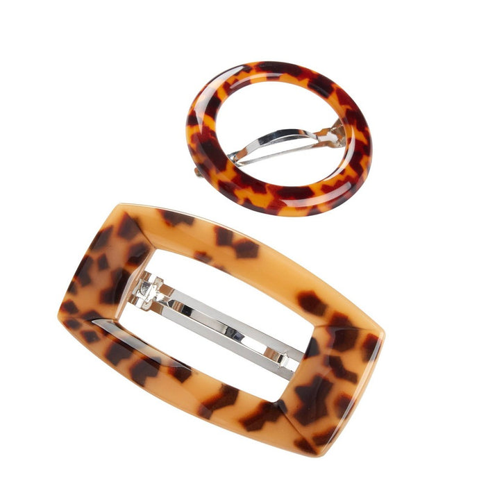 scunci Barrettes Tortoise Hair Clips - 2ct