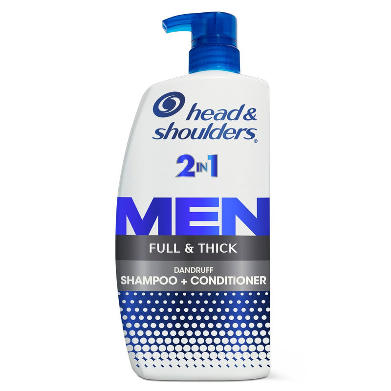 Head & Shoulders Men's 2-in-1 Shampoo and Conditioner, Anti-Dandruff Treatment, Full & Thick for Daily Use, Paraben-Free - 28.2 fl oz