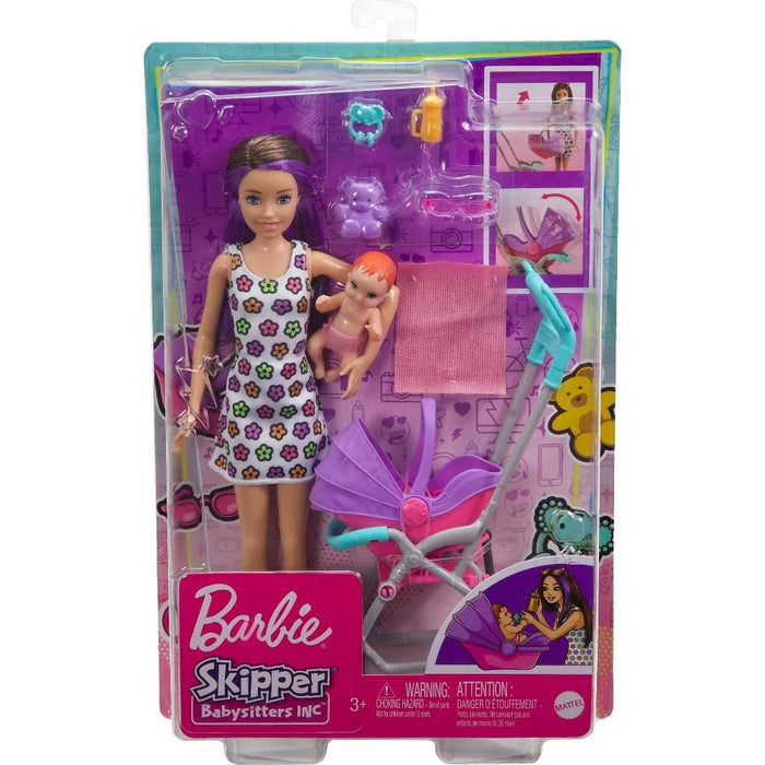 Barbie Skipper Babysitters Inc. Playset - Straight Brunette Hair