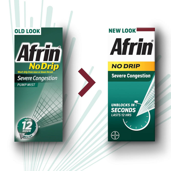 Afrin Nasal Spray No Drip Severe Congestion Relief - 0.5 fl oz
