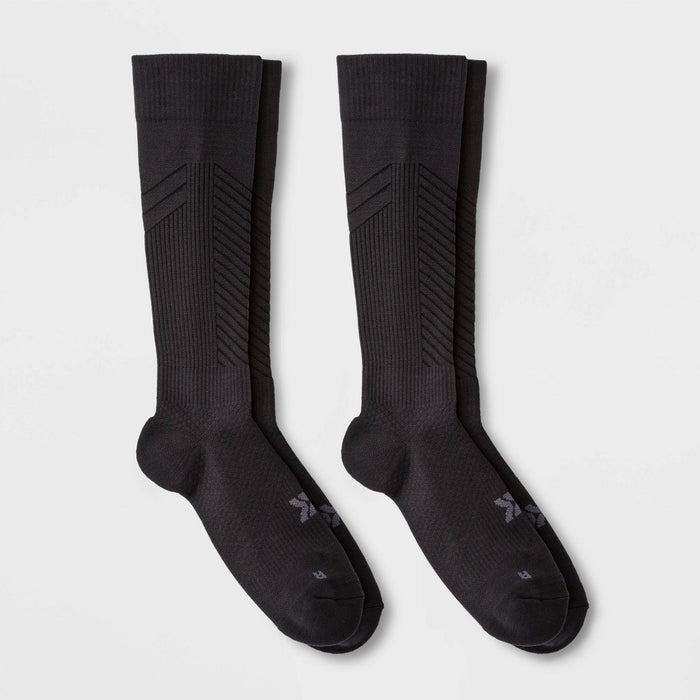 Men's Compression Over The Calf Socks 2pk - All in Motion Black 6-12