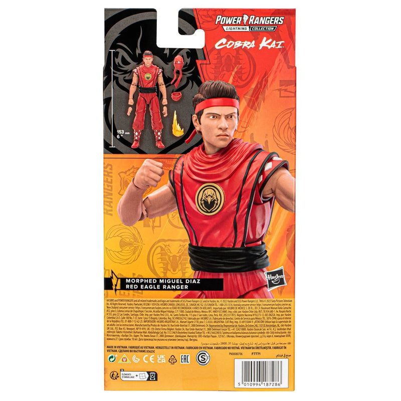Power Rangers Lightning Collection Mighty Morphin X Cobra Kai Morphed Miguel Diaz Red Eagle Ranger Action Figure (Target Exclusive)