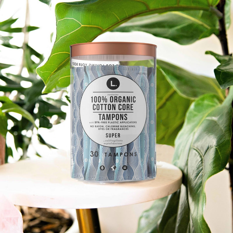 L . Organic Cotton Full Size Tampons - Super - 30ct