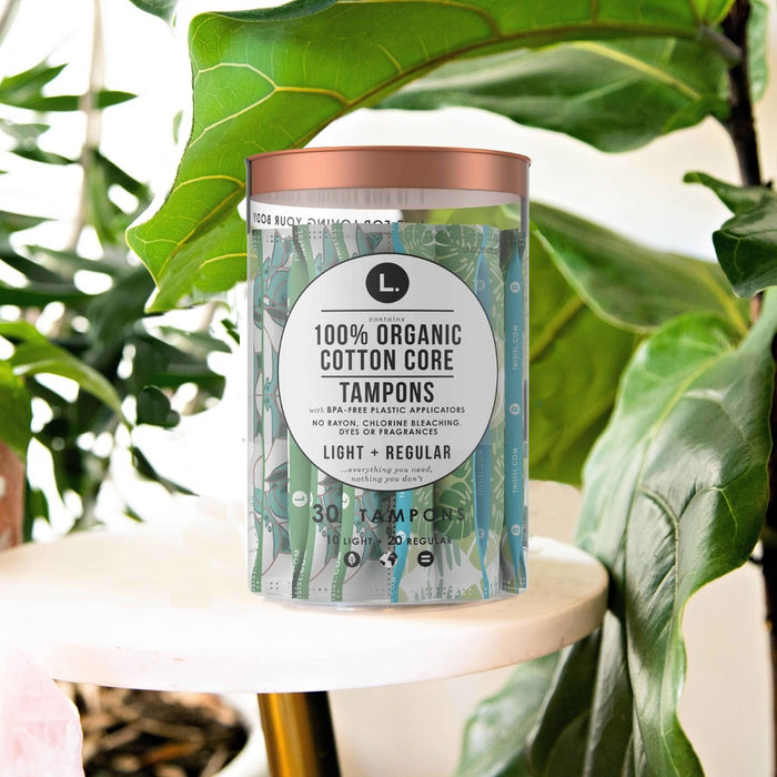 L . Organic Cotton Full Size Multipack Tampons - Light/Regular - 30ct