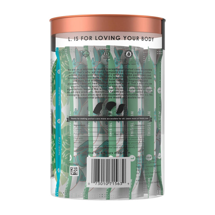 L . Organic Cotton Full Size Multipack Tampons - Light/Regular - 30ct