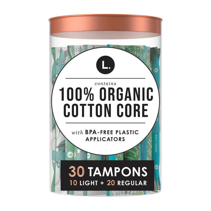 L . Organic Cotton Full Size Multipack Tampons - Light/Regular - 30ct