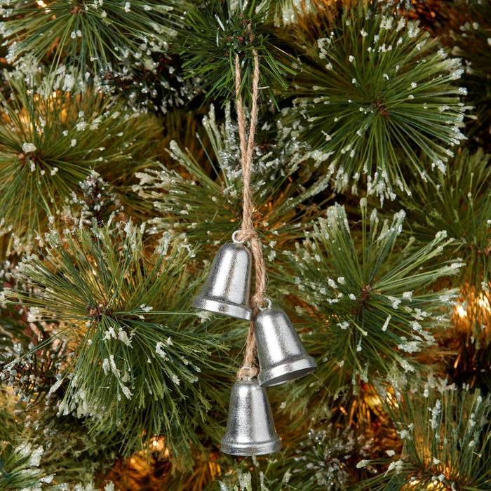 7" Cluster Bell Christmas Tree Ornament Silver - Wondershop