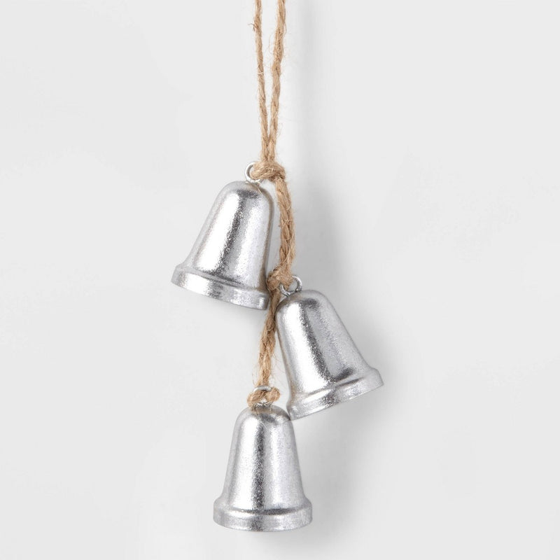 7" Cluster Bell Christmas Tree Ornament Silver - Wondershop